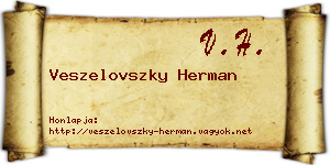 Veszelovszky Herman névjegykártya